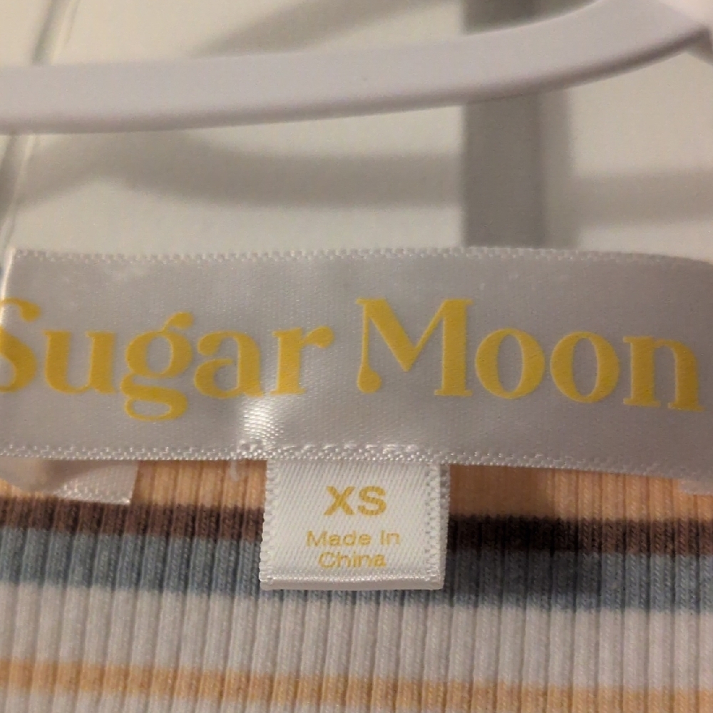 Sugar Moon Striped Button-Up Ribbed Top - Picture 2 of 6